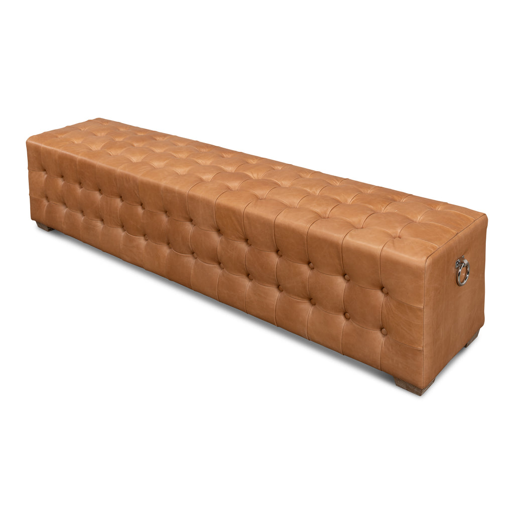 Beam Bench Tufted Leather | Sarreid - 53544