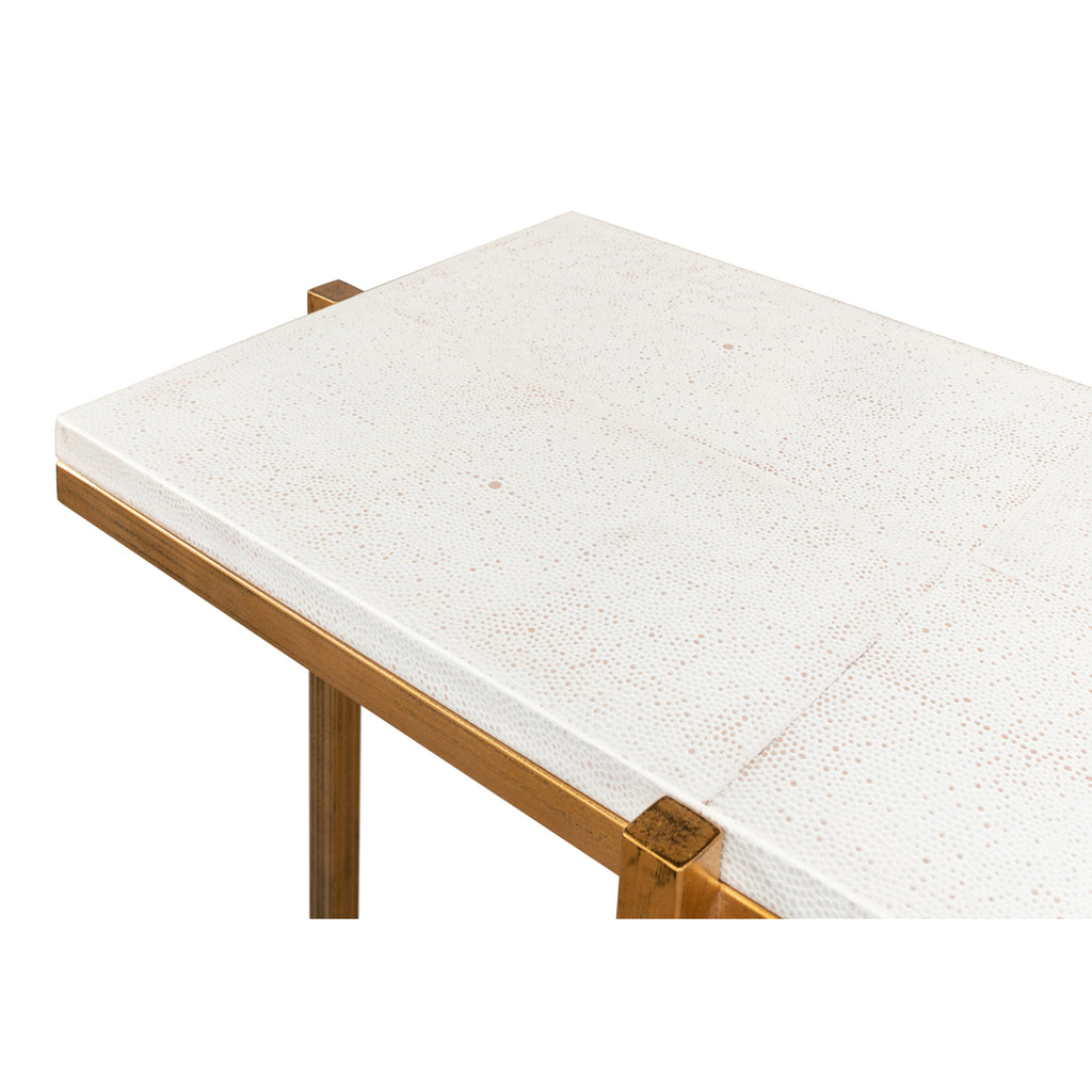 Shagreen Console Table Osprey White | Sarreid - 53566-4