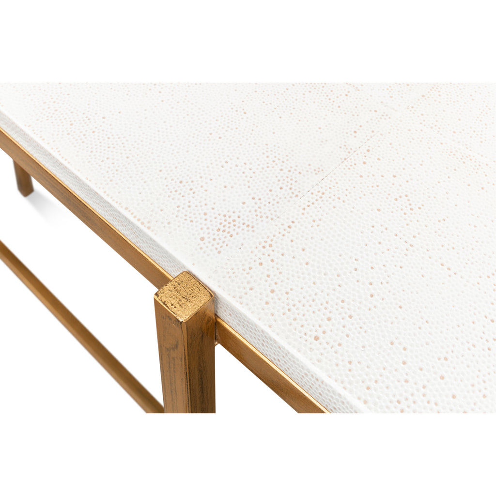 Shagreen Console Table Osprey White | Sarreid - 53566-4