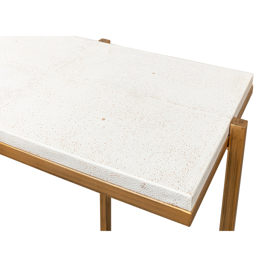 Shagreen Console Table Osprey White | Sarreid - 53566-4