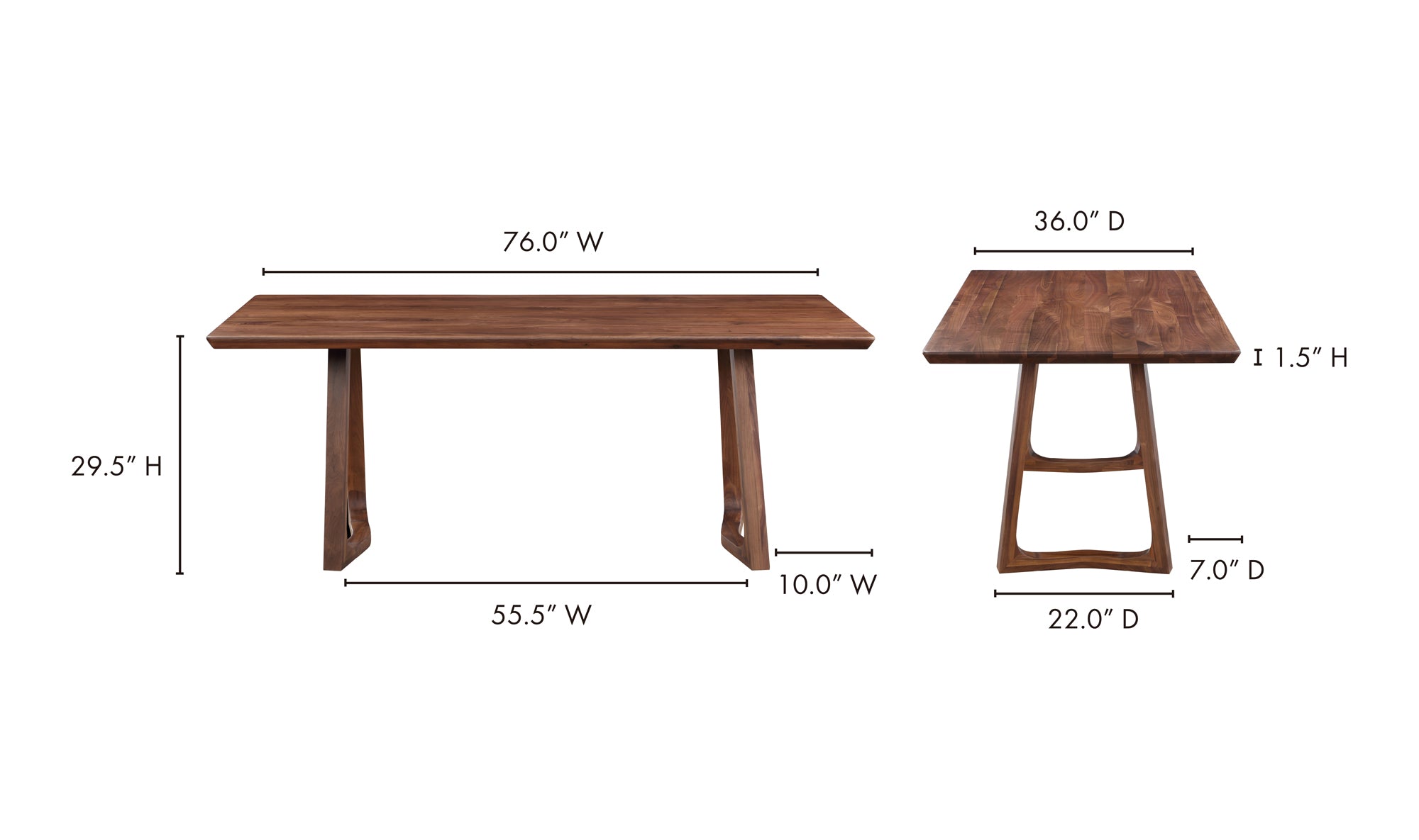 Moe's Home Godenza Dining Table Rectangular Walnut