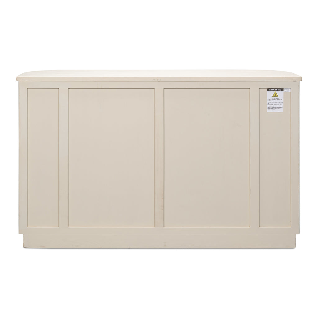 Halle Entrance Demilune Antique White | Sarreid - 53605-3