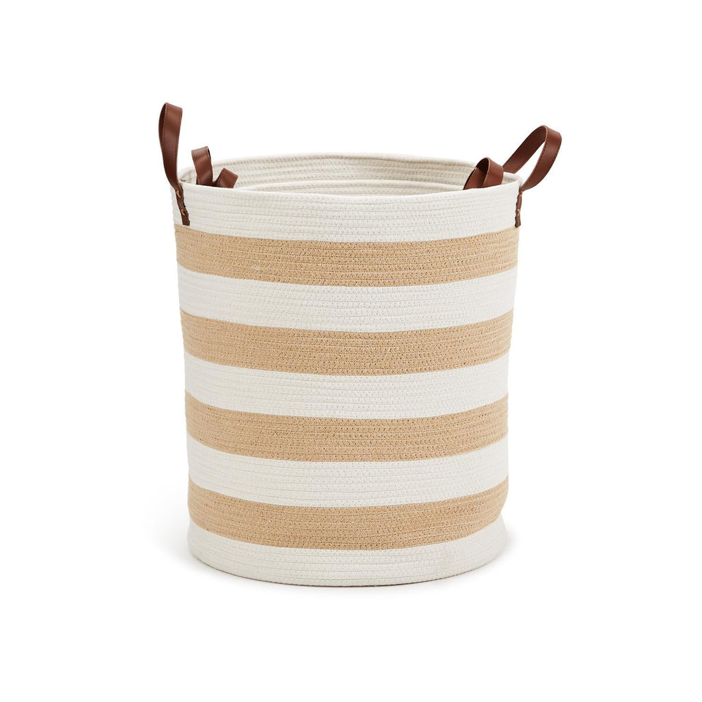 Two's Company S/5 Natural Stripe Baskets