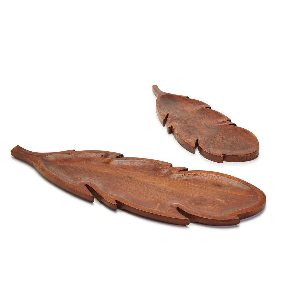 Two's Company Feather S/2 Serving Boards Includes 2 Sizes