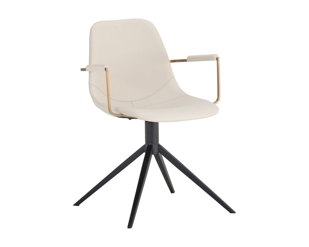 Cassius Swivel Dining Armchair - Dillon Cream | Sunpan Furniture - 105613