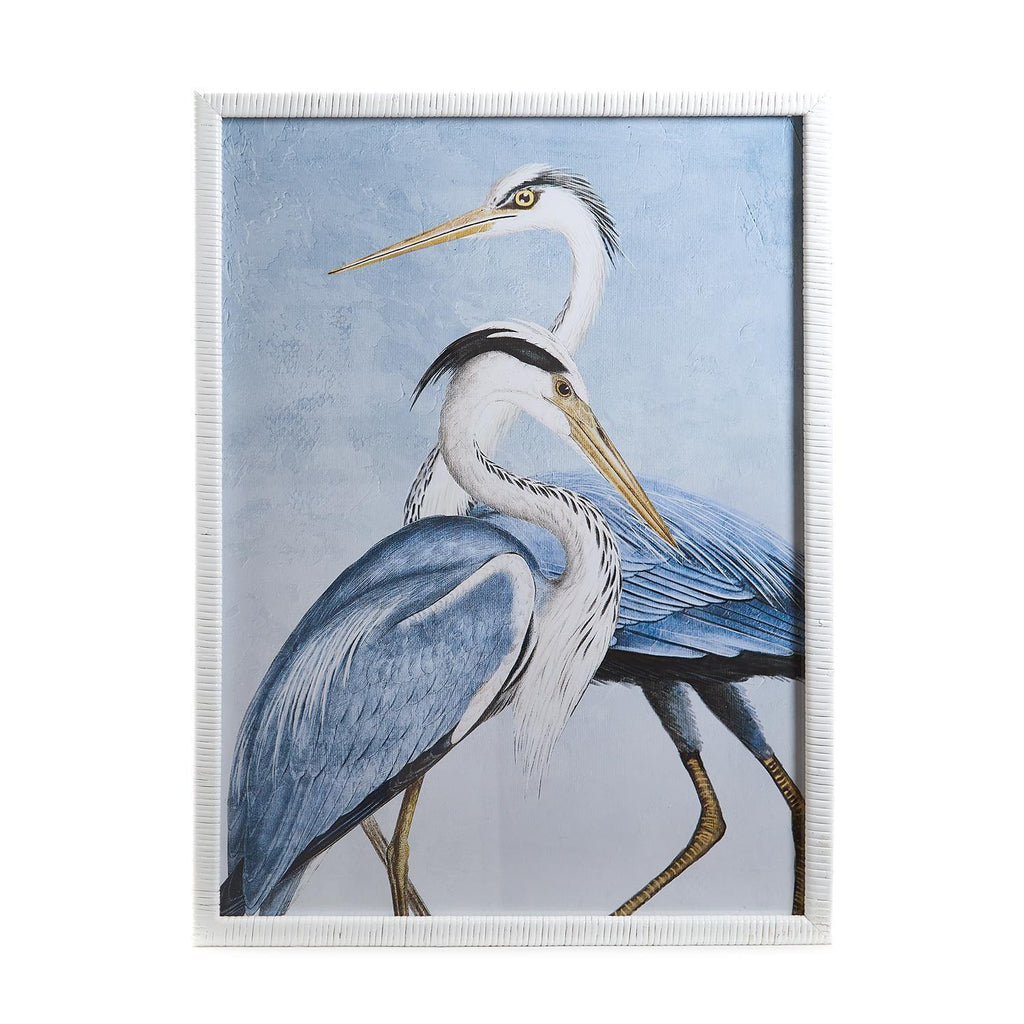 Water Bird Wall Art in Hand-Crafted Rattan Frame