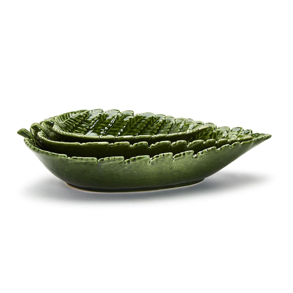 S/3 Fern Leaf Tid Bit Plates