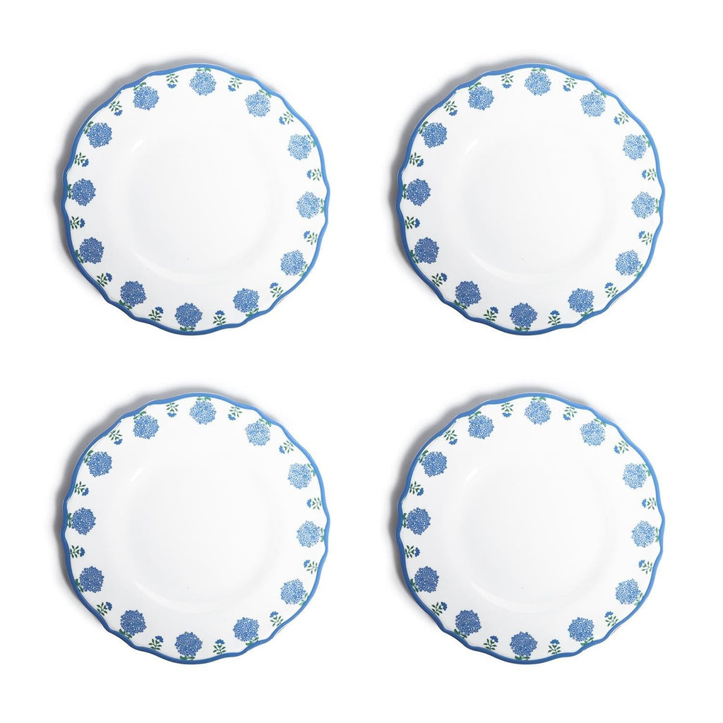 Hydrangea Melamine  S/4 Dinner Plates