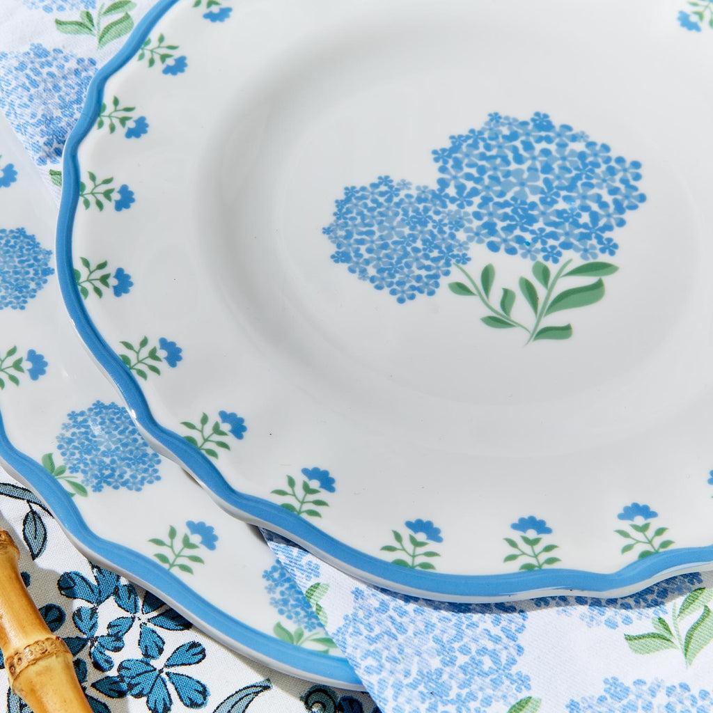 Hydrangea Melamine S/4 Salad / Dessert Plate