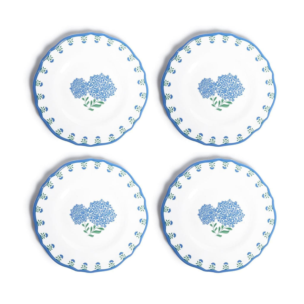 Hydrangea Melamine S/4 Salad / Dessert Plate