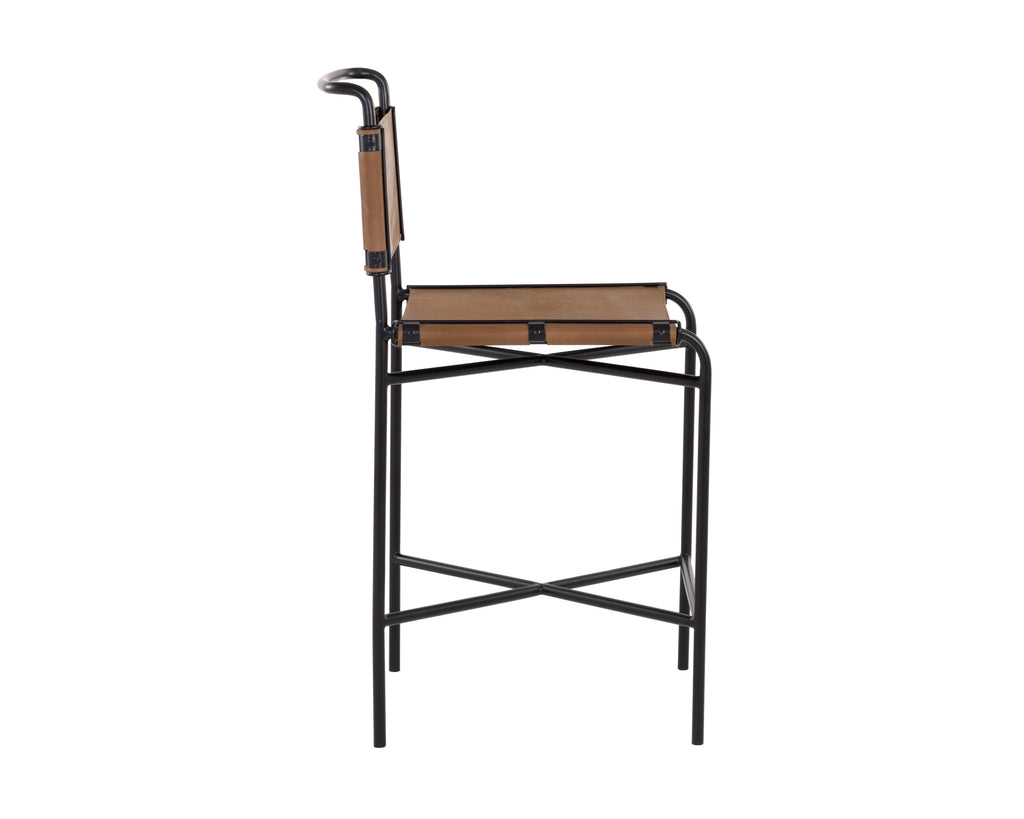 Corrigan Counter Stool - Cognac Leather | Sunpan Furniture - 109088