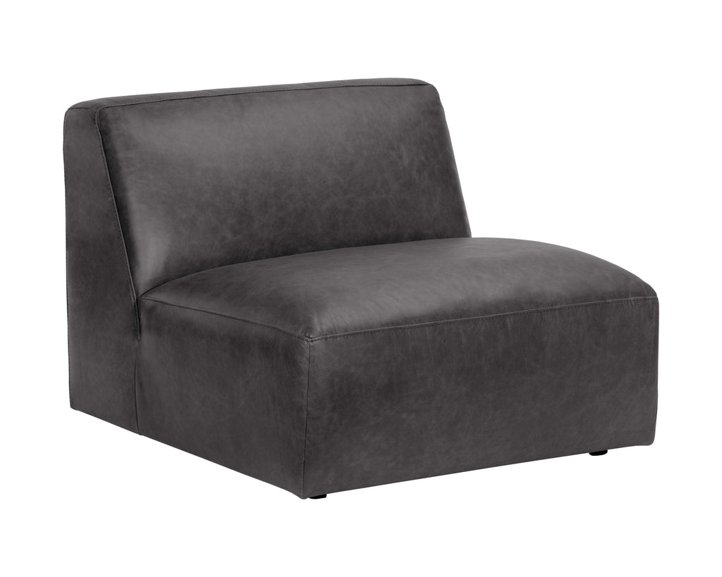 Watson Modular - Armless Chair - Marseille Black Leather | Sunpan Furniture - 106174