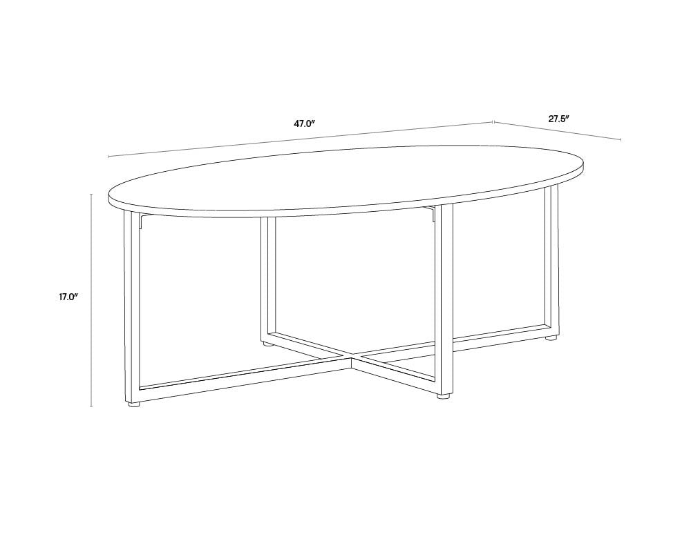 Kiara Coffee Table - Oval | Sunpan Furniture - 106523