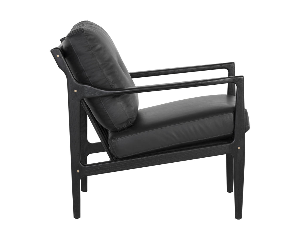 Gilmore Lounge Chair - Black - Black Leather | Sunpan Furniture - 106691