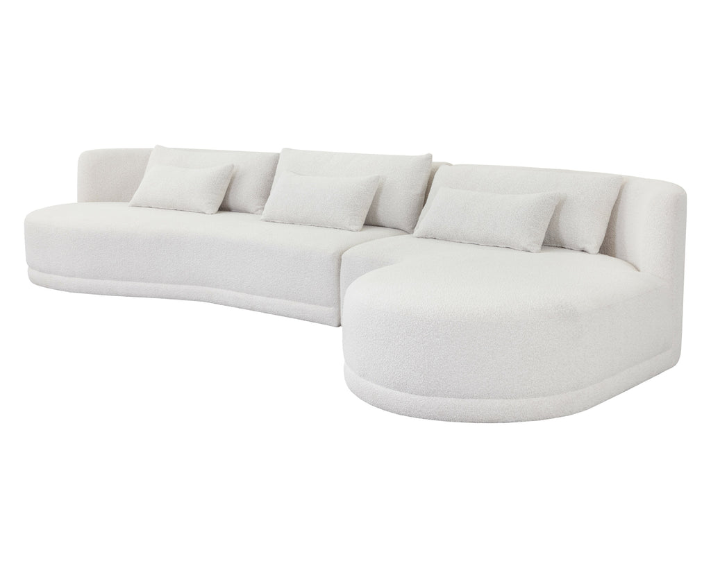 Laken Sofa Chaise - Raf - Copenhagen White | Sunpan Furniture - 111591