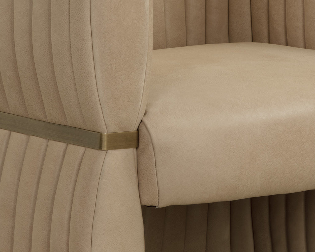 Tryor Lounge Chair - Sahara Sand Leather | Sunpan Furniture - 111009