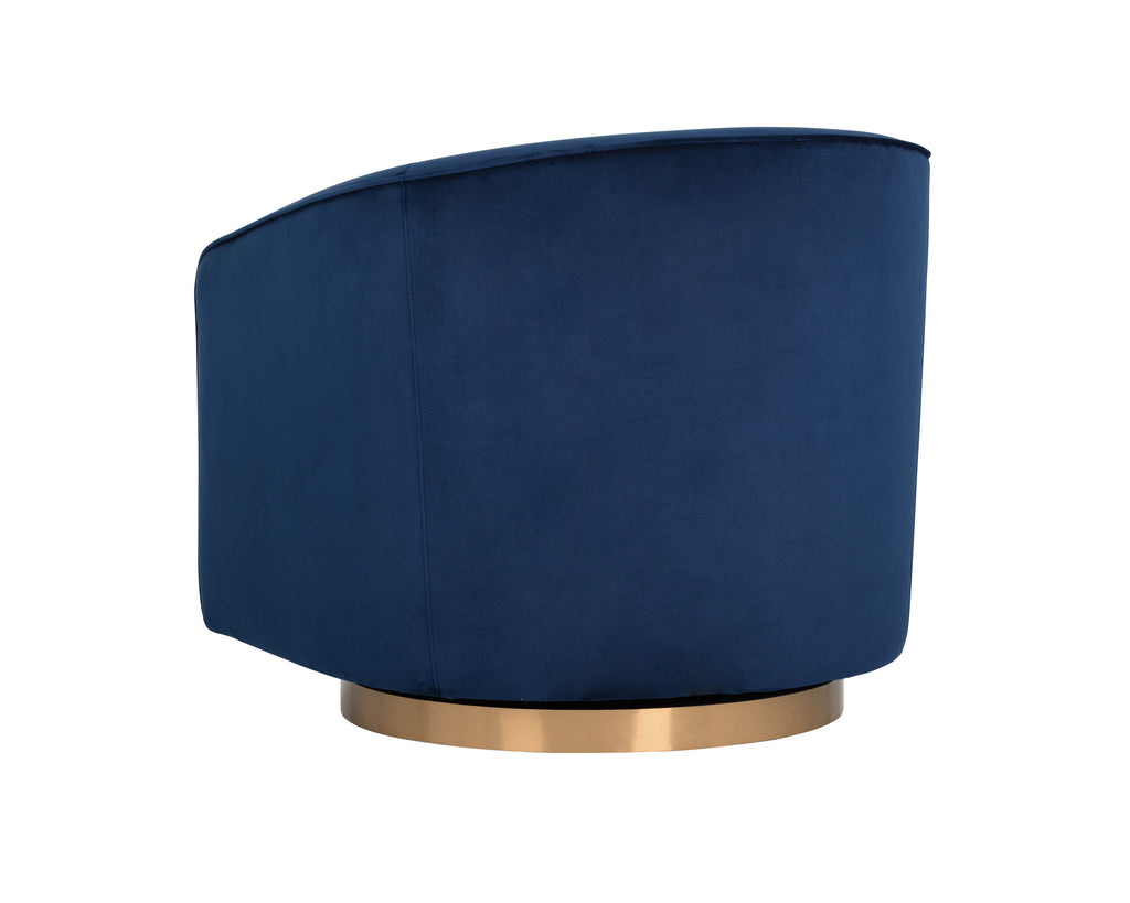 Hazel Swivel Lounge Chair - Gold - Navy Blue Sky | Sunpan Furniture - 104001