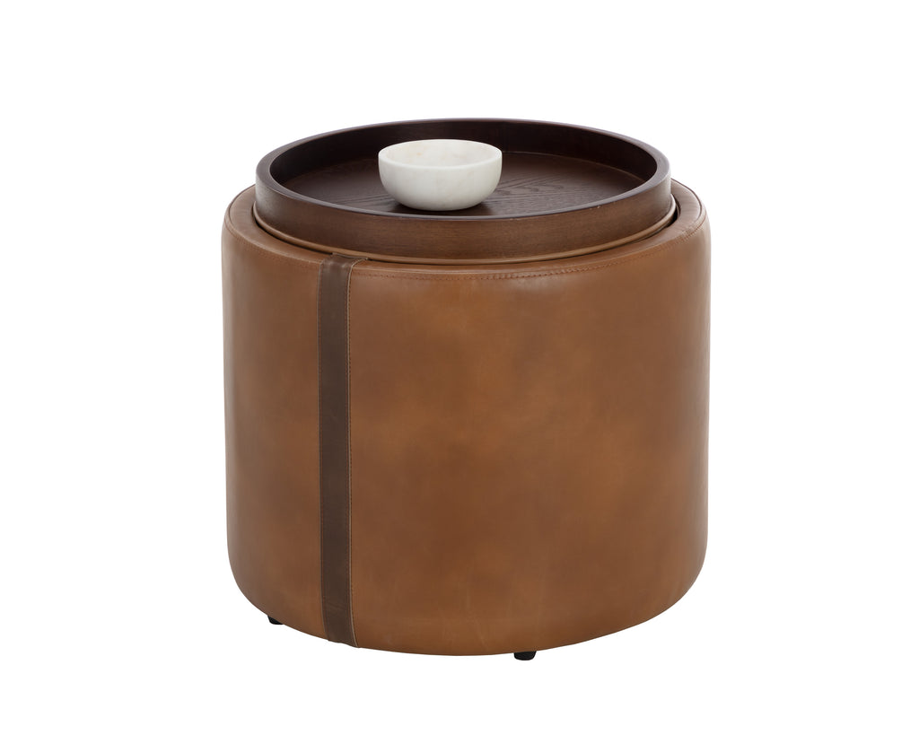 Borelli Storage Ottoman - Tobacco Tan / Autumn Chestnut | Sunpan Furniture - 109905