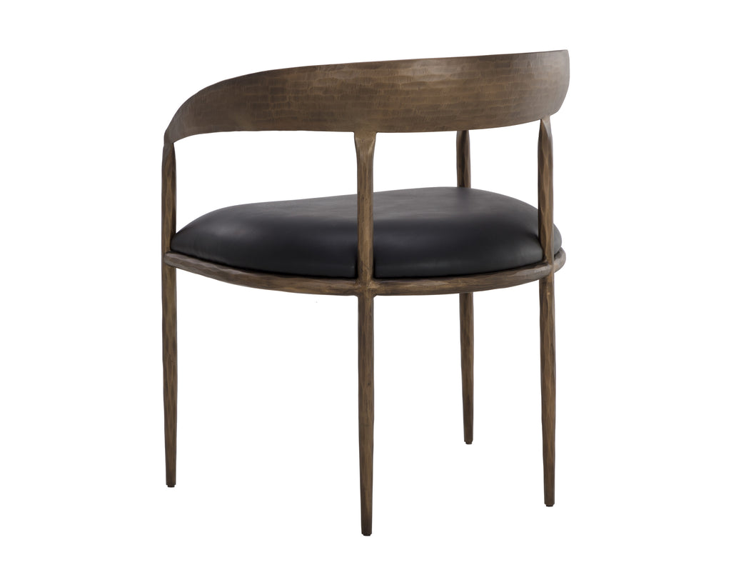 Zanatta Dining Armchair - Charcoal Black Leather | Sunpan Furniture - 110999