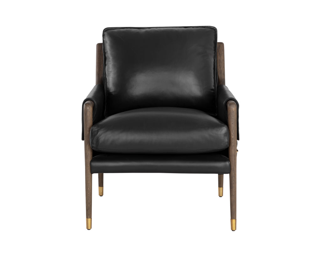 Mauti Armchair - Distressed Brown - Cortina Black Leather | Sunpan Furniture - 110572