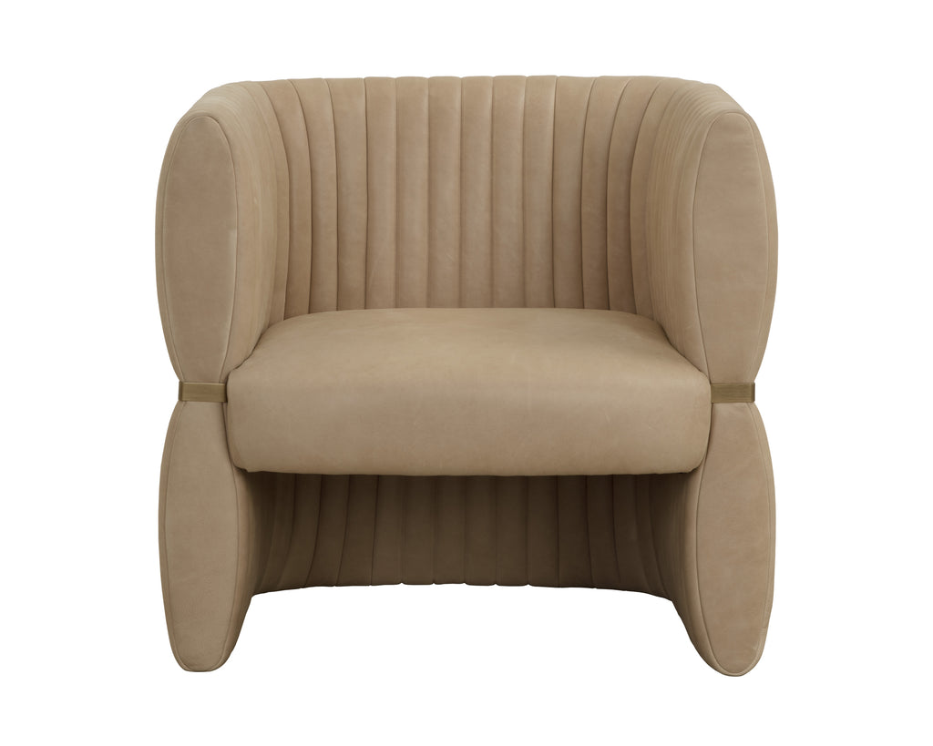 Tryor Lounge Chair - Sahara Sand Leather | Sunpan Furniture - 111009