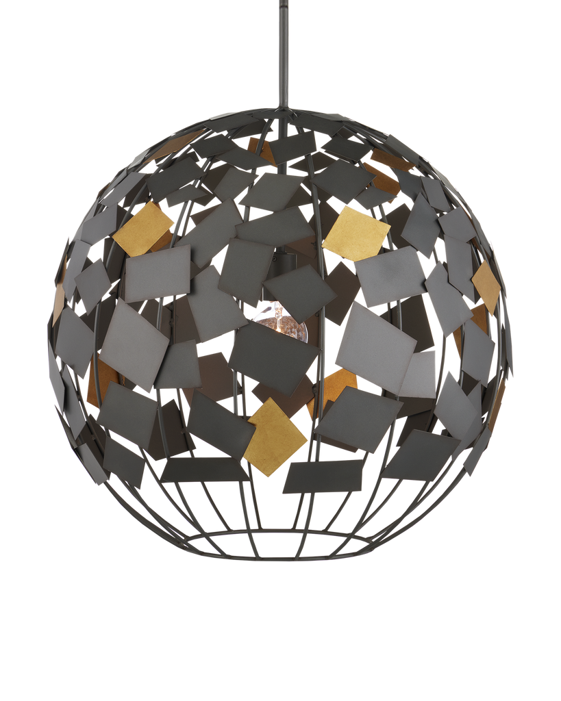 Currey & Co Moon Night Gray & Gold Orb Chandelier | 9000-1089