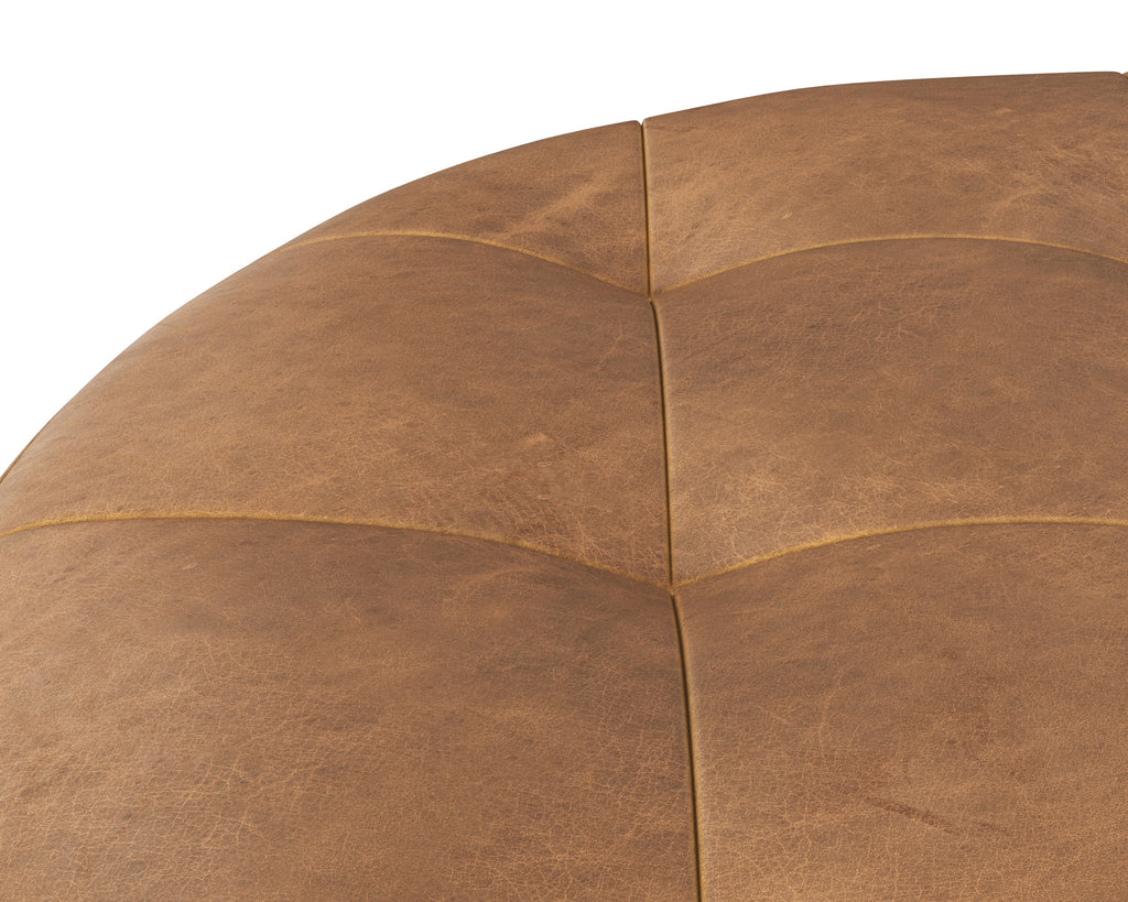 Nilda Ottoman - Camel Leather | Sunpan Furniture - 109015