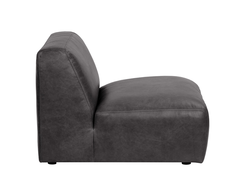 Watson Modular - Armless Chair - Marseille Black Leather | Sunpan Furniture - 106174