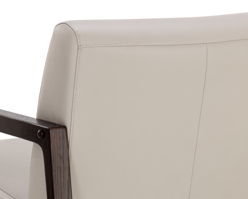 Neymar Lounge Chair - Linea Light Grey Leather | Sunpan Furniture - 107703