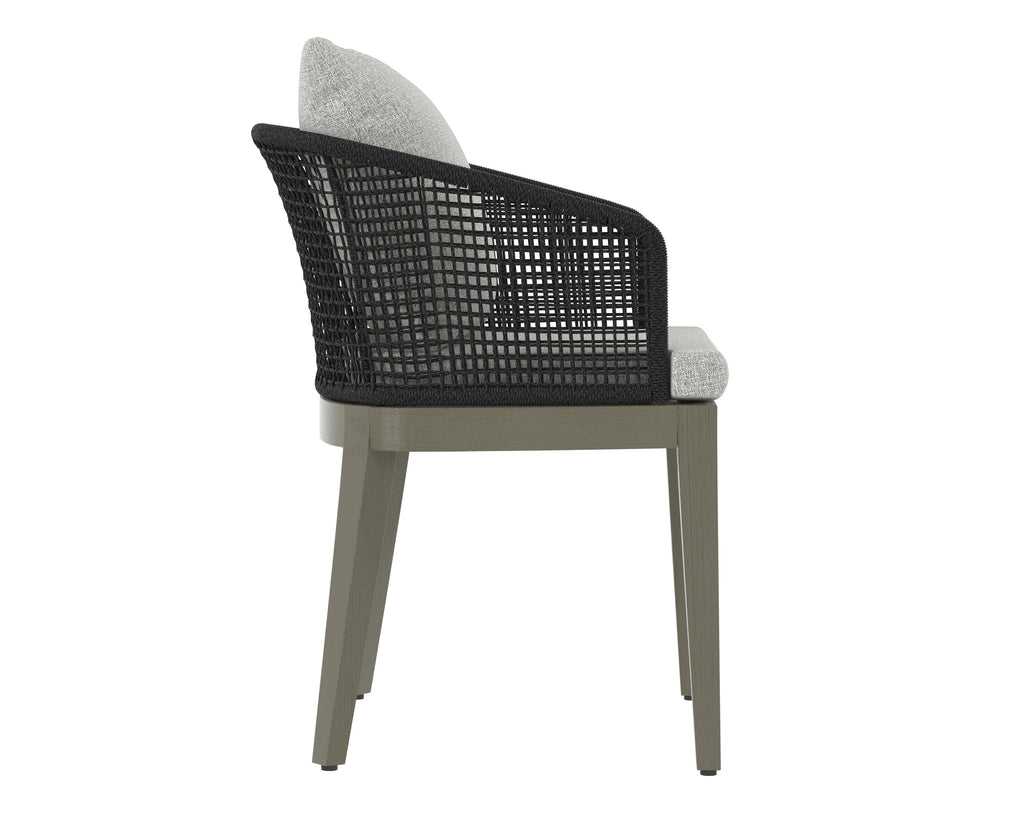 Capri Dining Armchair - Smoke Grey - Copacabana Marble | Sunpan Furniture - 109477