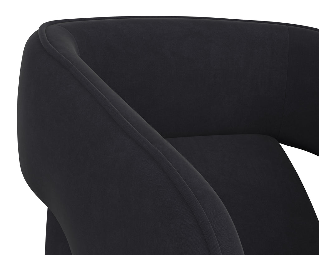 Kendrick Wheeled Dining Armchair - Abbington Black | Sunpan Furniture - 110033