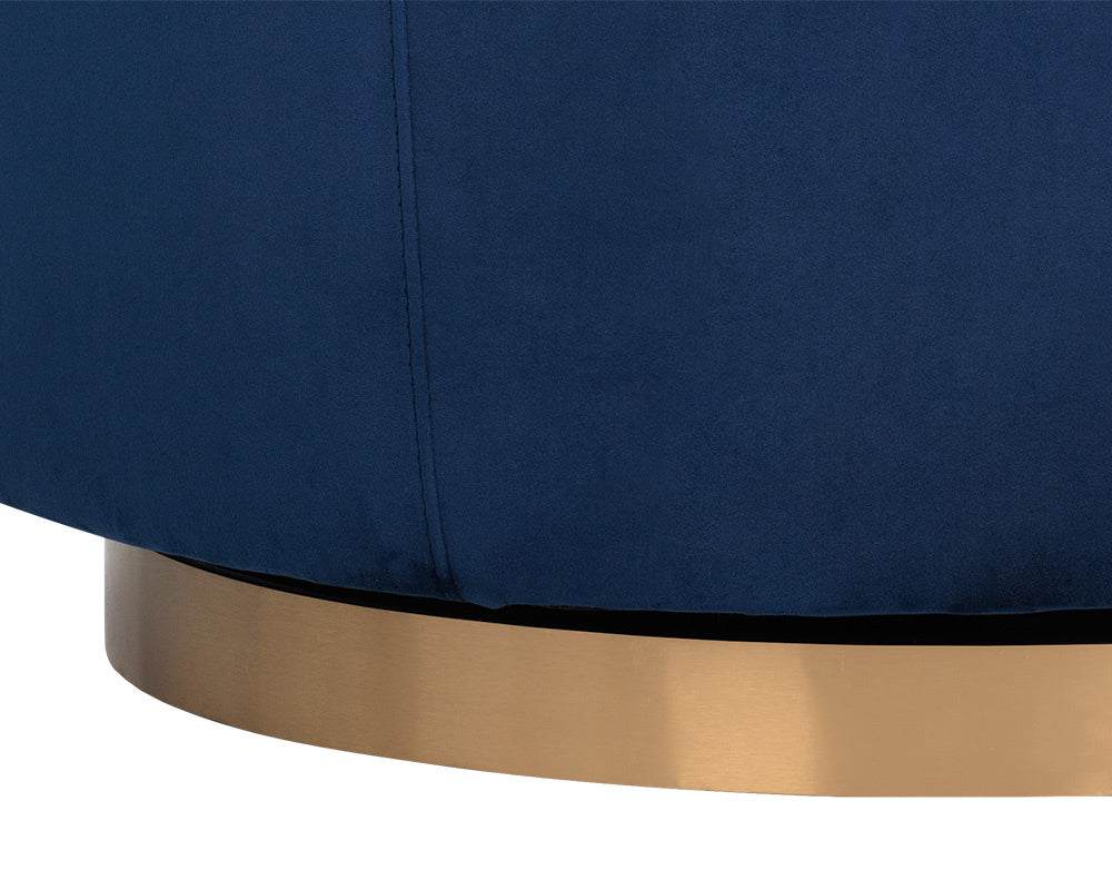 Hazel Swivel Lounge Chair - Gold - Navy Blue Sky | Sunpan Furniture - 104001