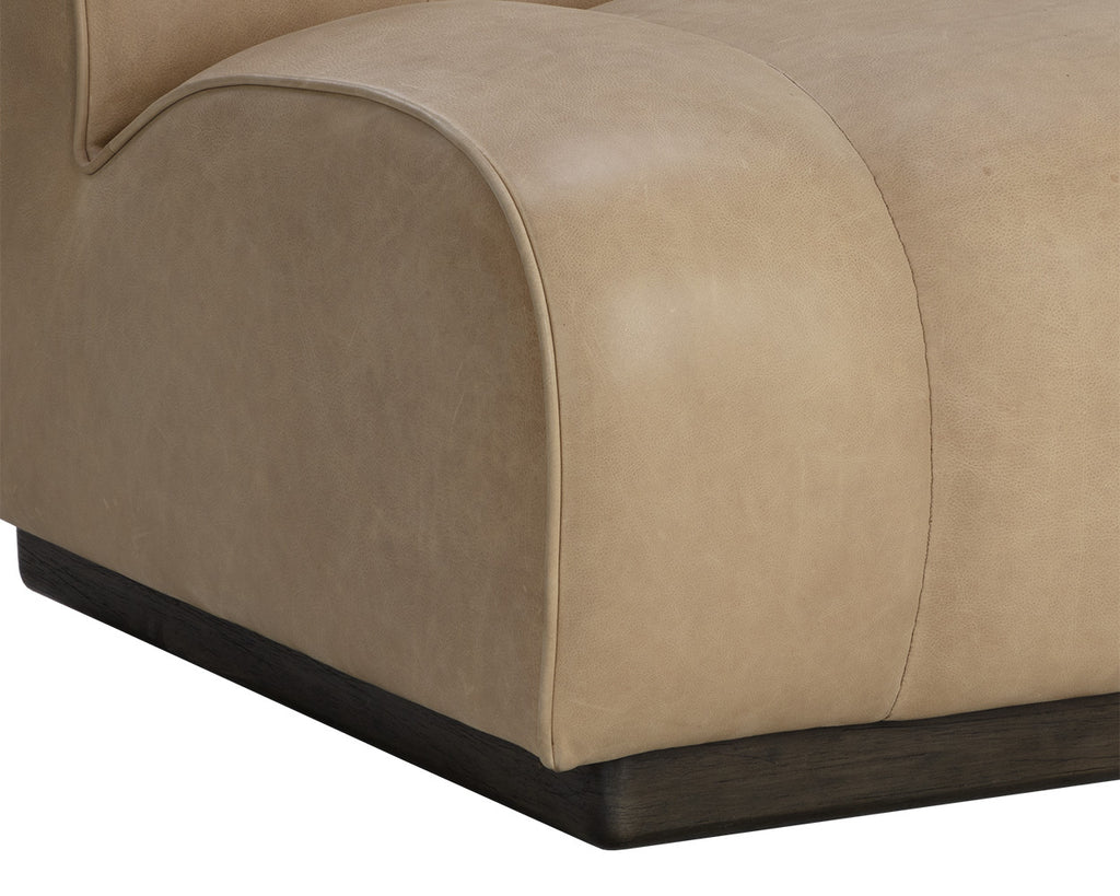 Blaise Swivel Lounge Chair - Sahara Sand Leather | Sunpan Furniture - 111320