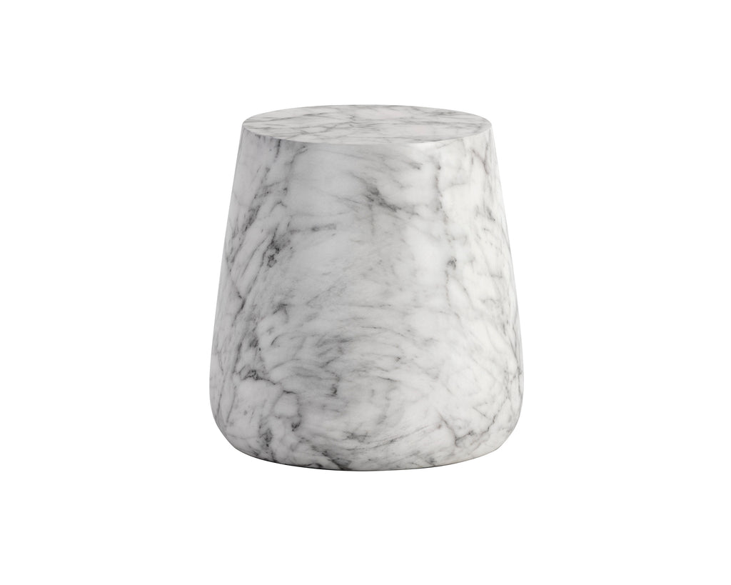 Aries End Table - Marble Look - White | Sunpan Furniture - 106402