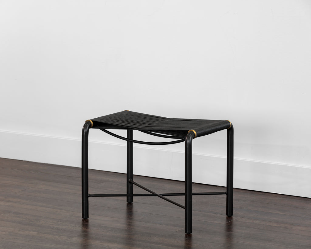 Riz Stool - Black Leather | Sunpan Furniture - 107086