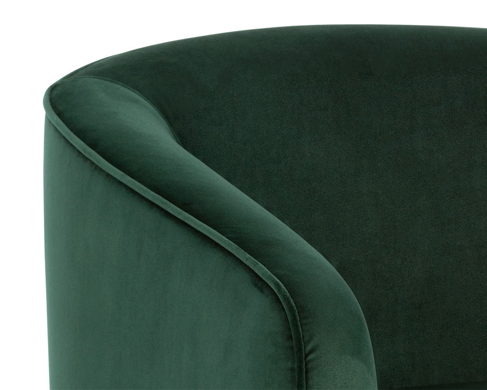 Hazel Swivel Lounge Chair - Gold - Deep Green Sky | Sunpan Furniture - 103999