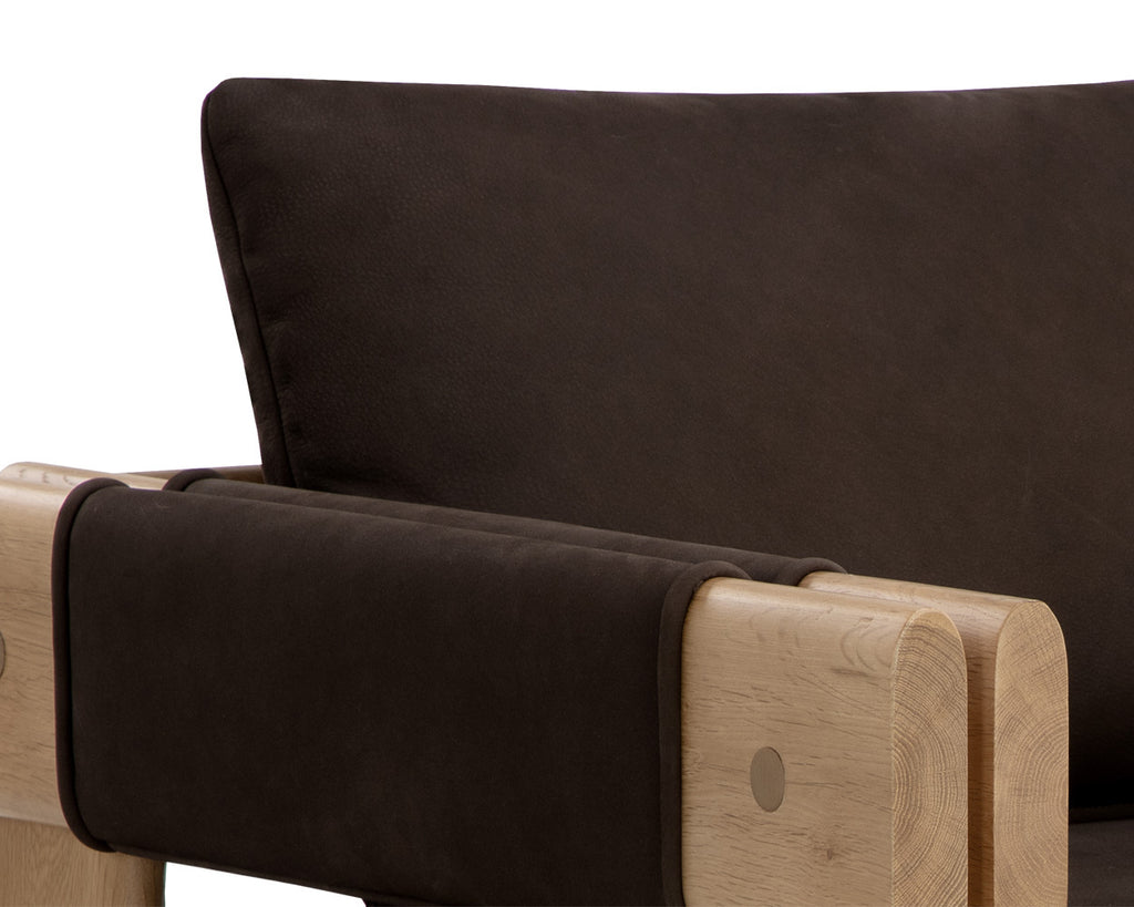 Carmichael Lounge Chair - Nubuck Cocoa Leather | Sunpan Furniture - 111825