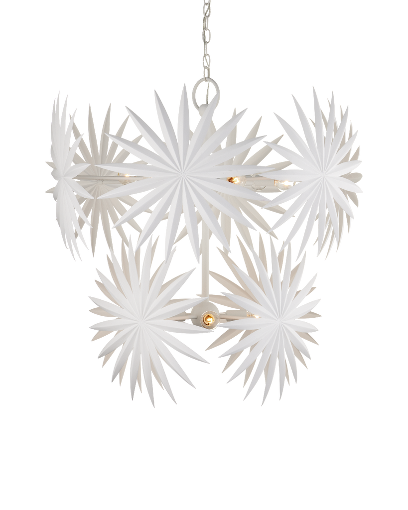 Currey & Co Bismarkia Medium White Chandelier | 9000-1204