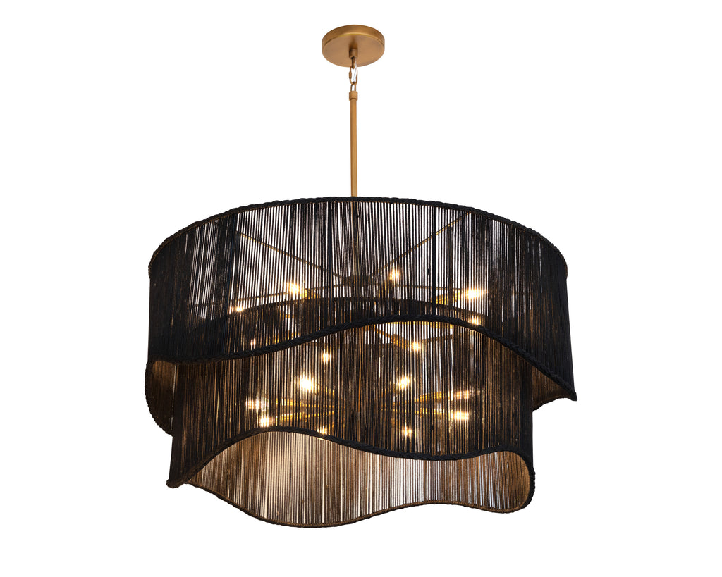 Rhine Chandelier - Black Jute | Sunpan Furniture - 111707