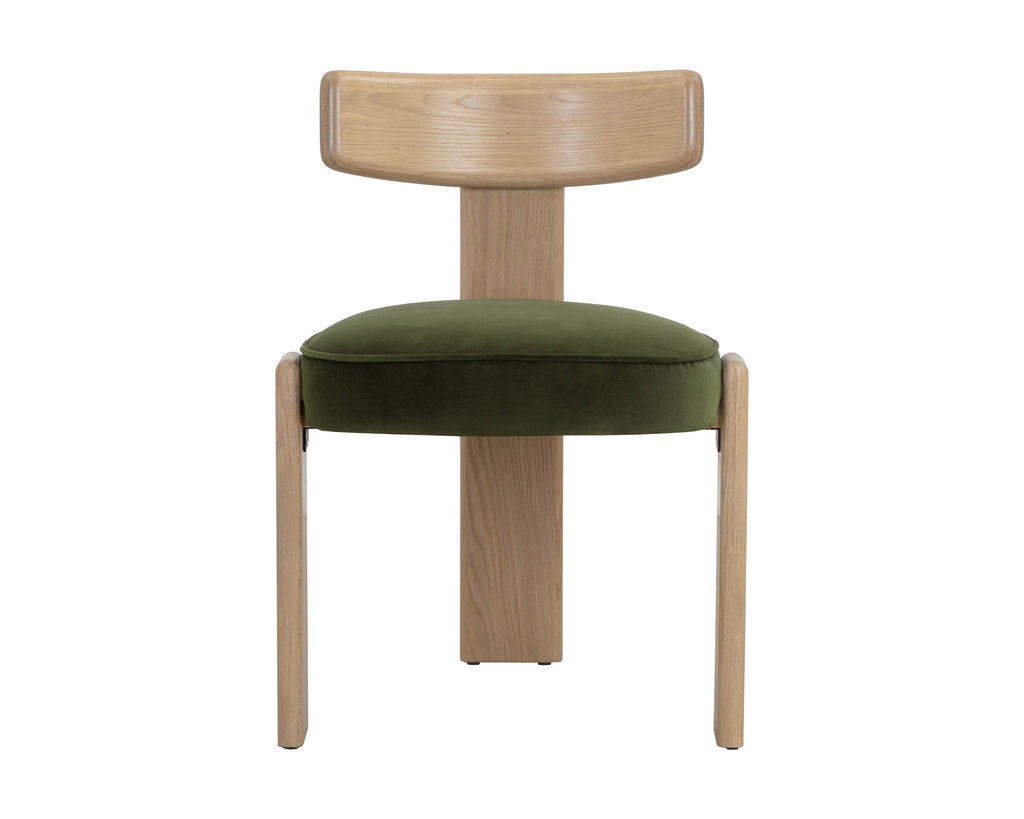 Horton Dining Chair - Rustic Oak - Forest Green | Sunpan Furniture - 111317