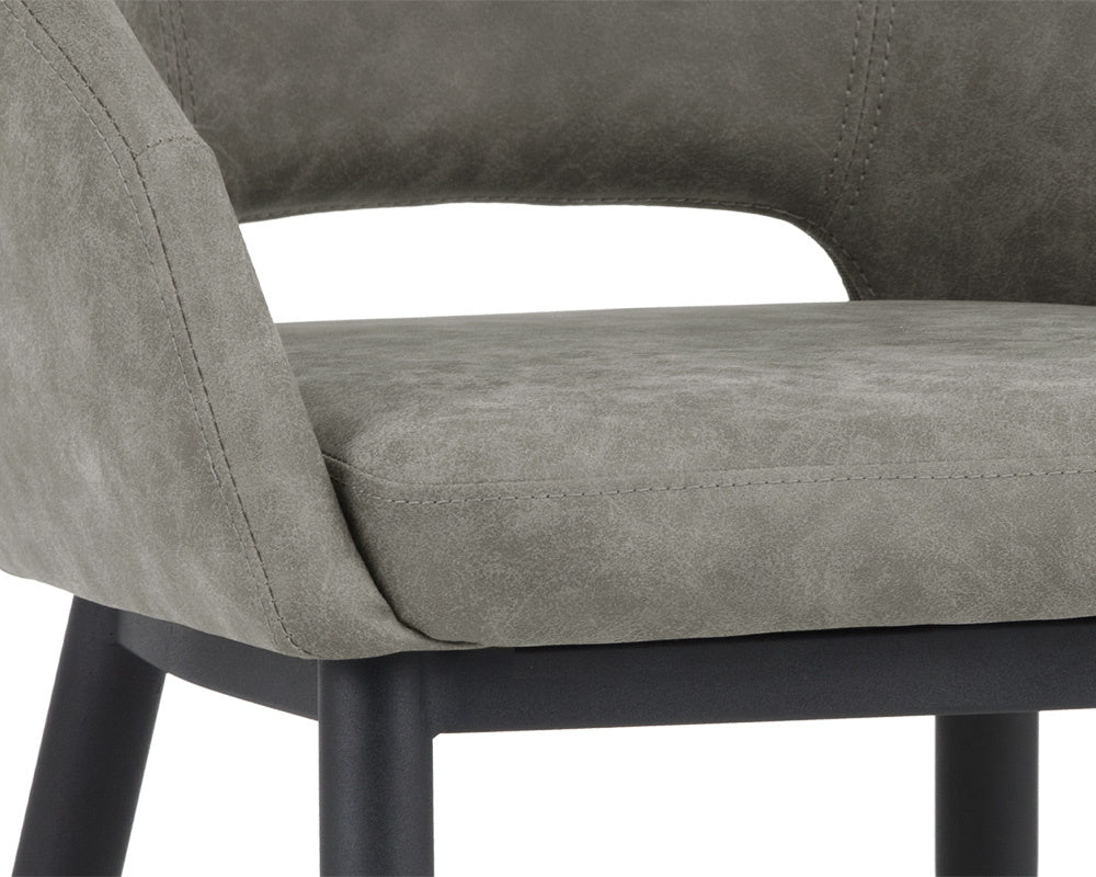 Thatcher Dining Armchair - Black - Antique Grey | Sunpan Furniture - 102743