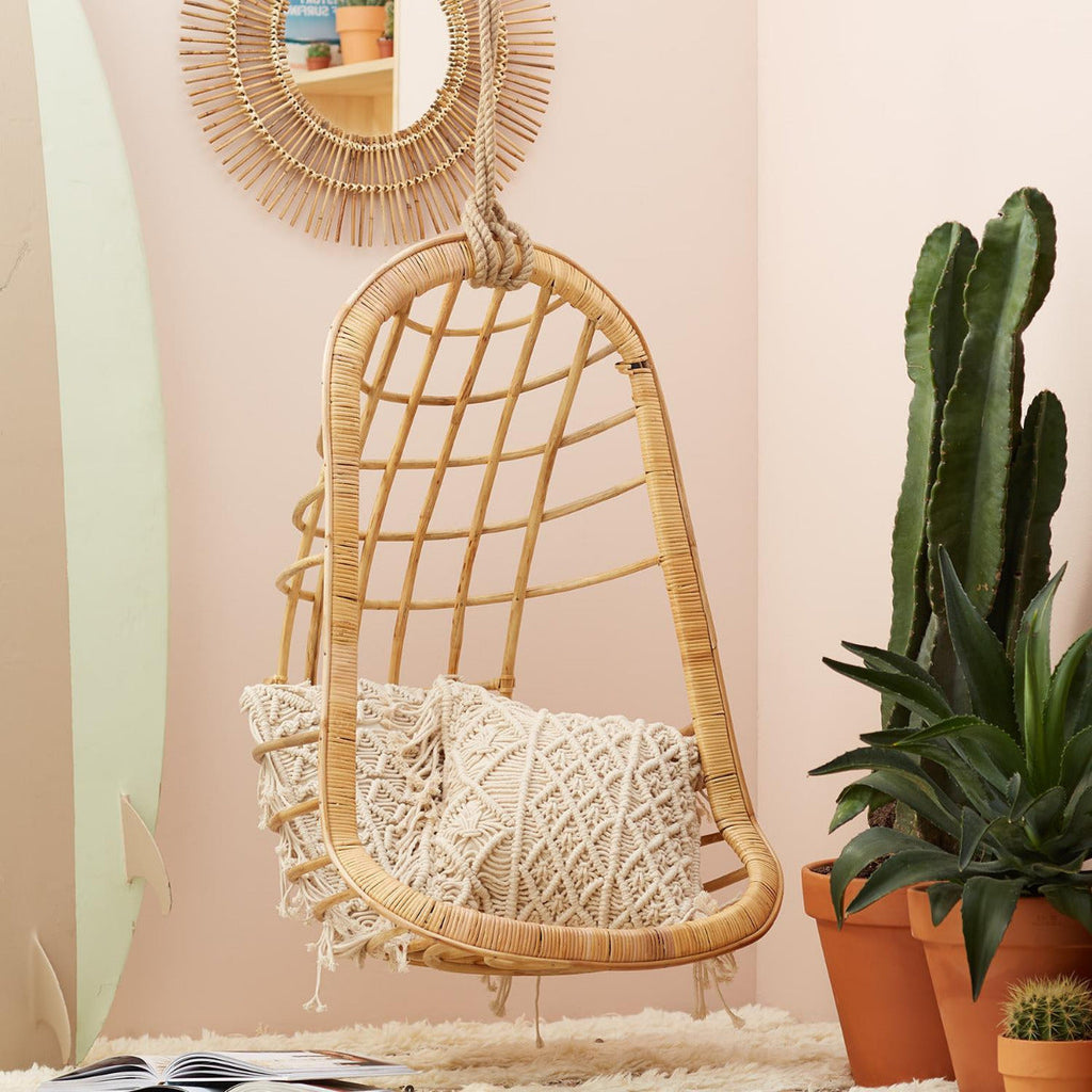 Two's Company Hanging Rattan Chair - Rattan