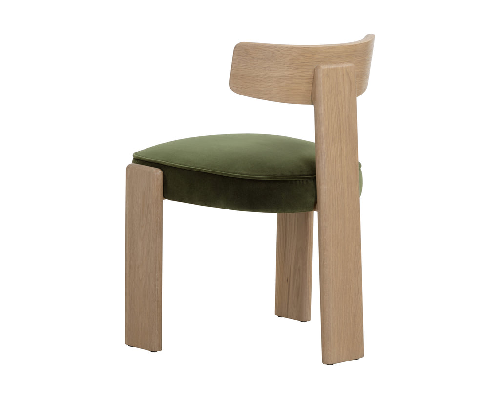 Horton Dining Chair - Rustic Oak - Forest Green | Sunpan Furniture - 111317