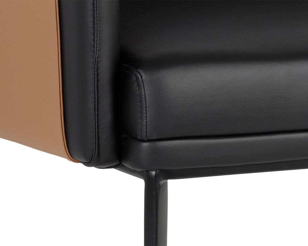 Carter Lounge Chair - Napa Black / Napa Cognac | Sunpan Furniture - 106723