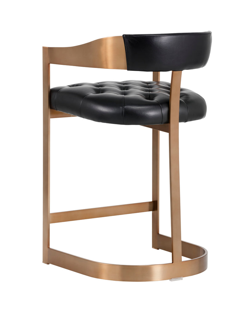 Beaumont Counter Stool - Antique Brass - Cantina Black | Sunpan Furniture - 104014