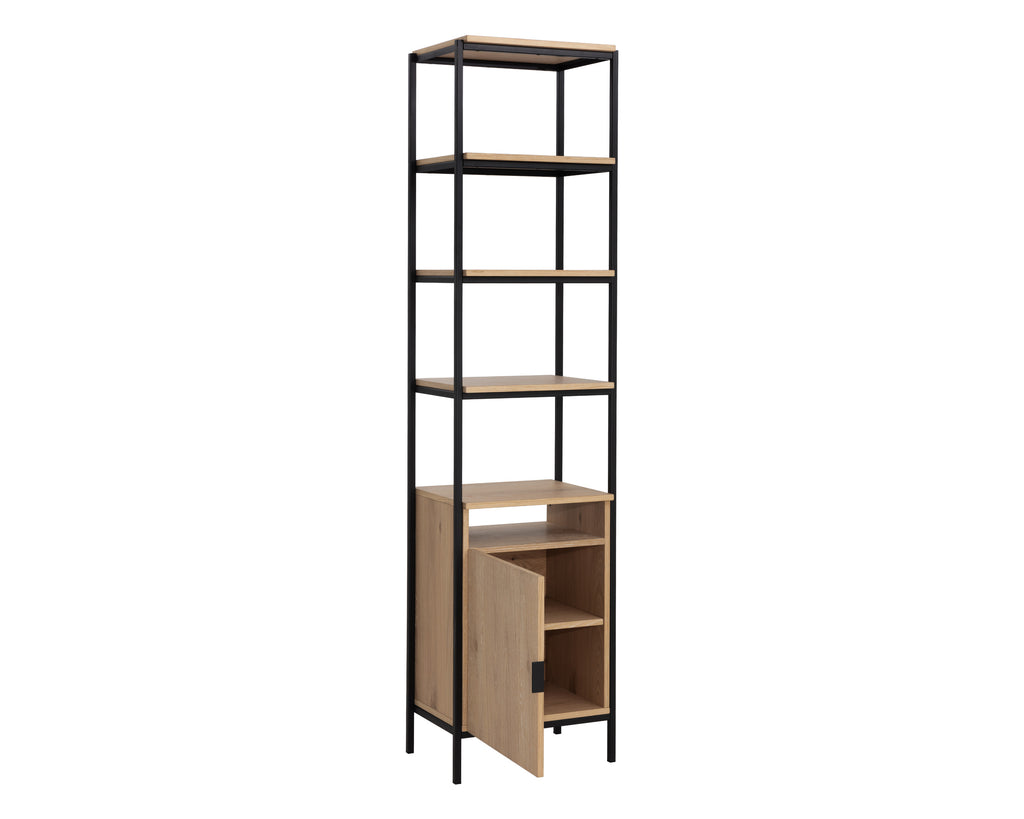 Ambrose Modular Bookcase - Small - Rustic Oak - Black | Sunpan Furniture - 108793