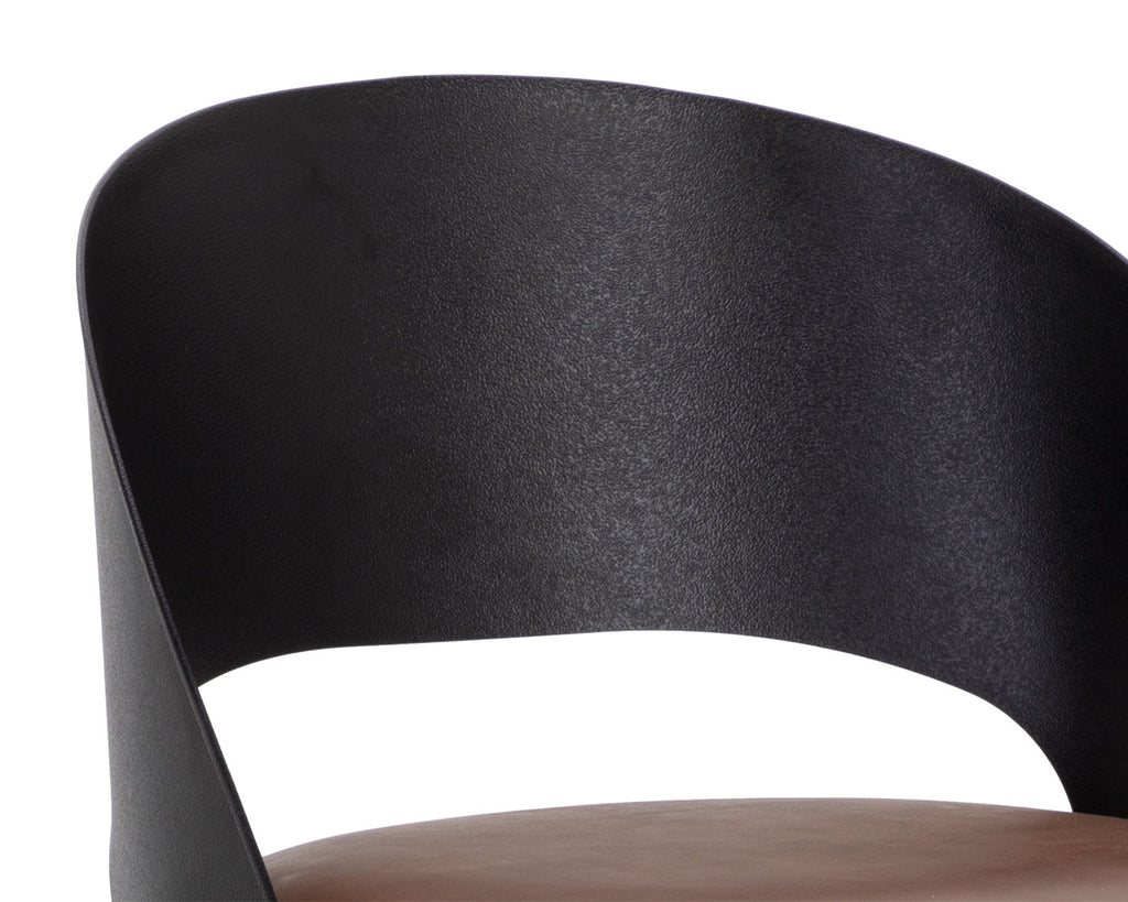 Dezirae Barstool - Black - Cognac Leather | Sunpan Furniture - 111051