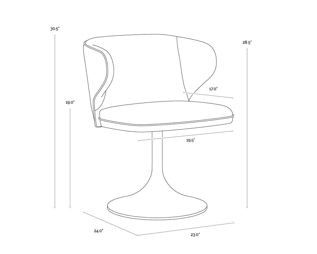 Simone Swivel Dining Chair - Meg Ash | Sunpan Furniture - 108762