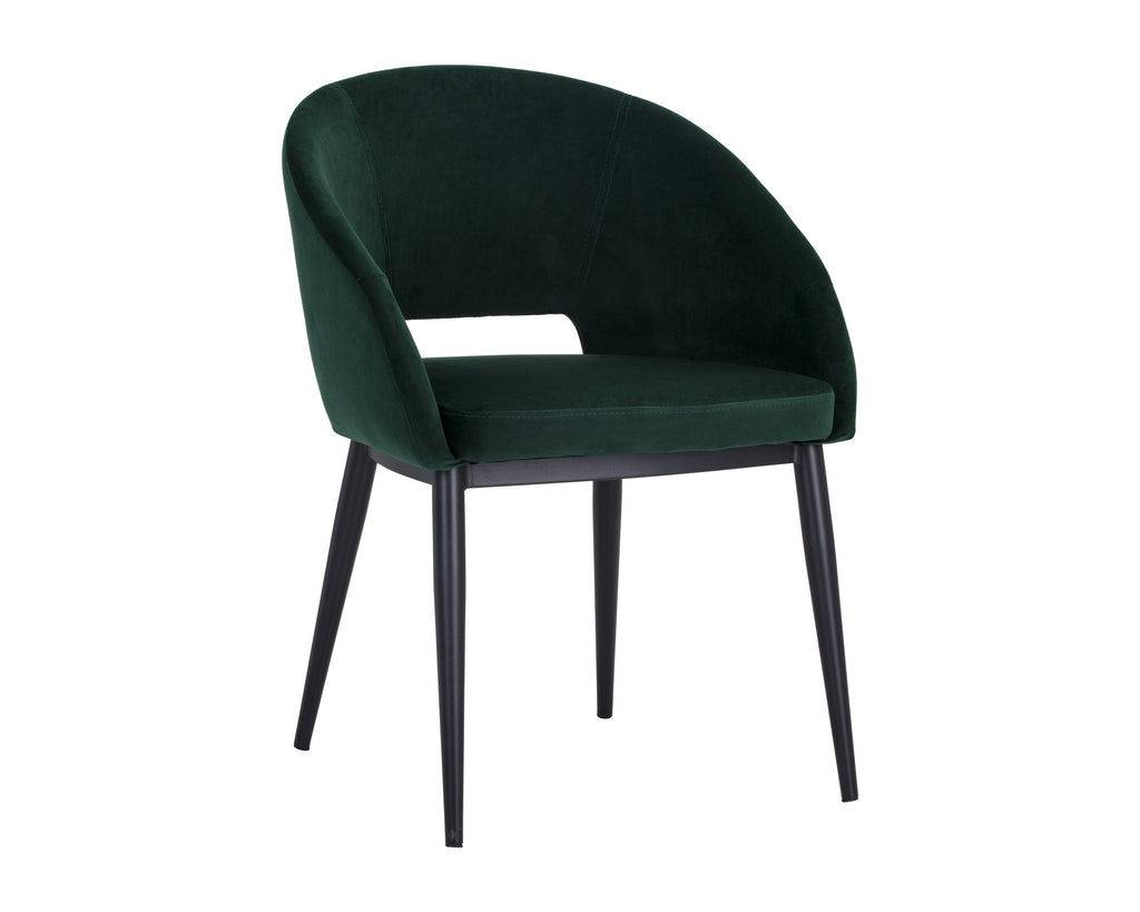 Thatcher Dining Armchair - Black - Deep Green Sky | Sunpan Furniture - 104965