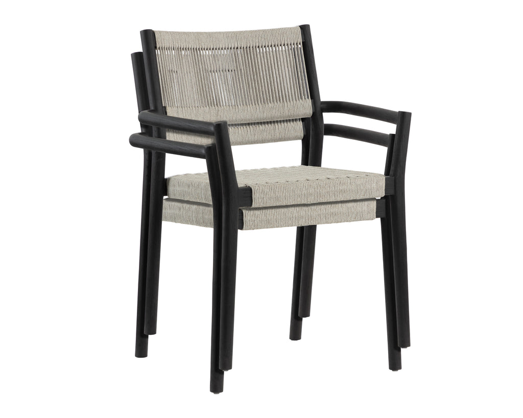 Kavala Stackable Dining Armchair - Charcoal | Sunpan Furniture - 111559